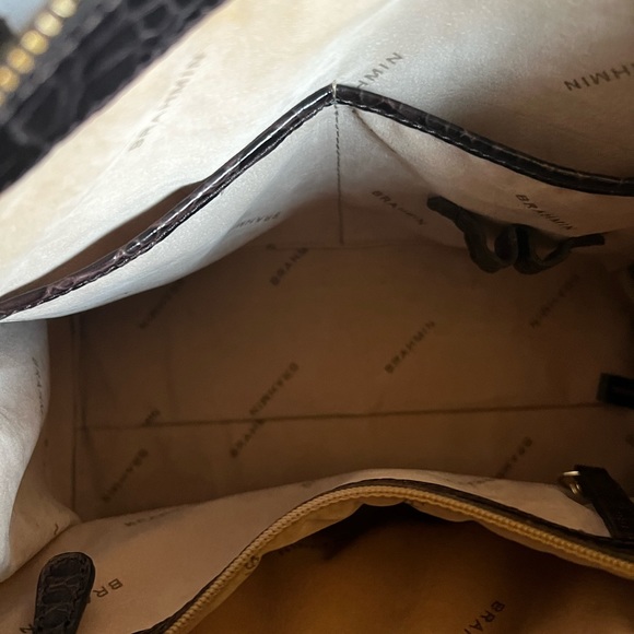 Brahmin Melbourne Brown Croc Embossed Leather - Picture 5 of 6